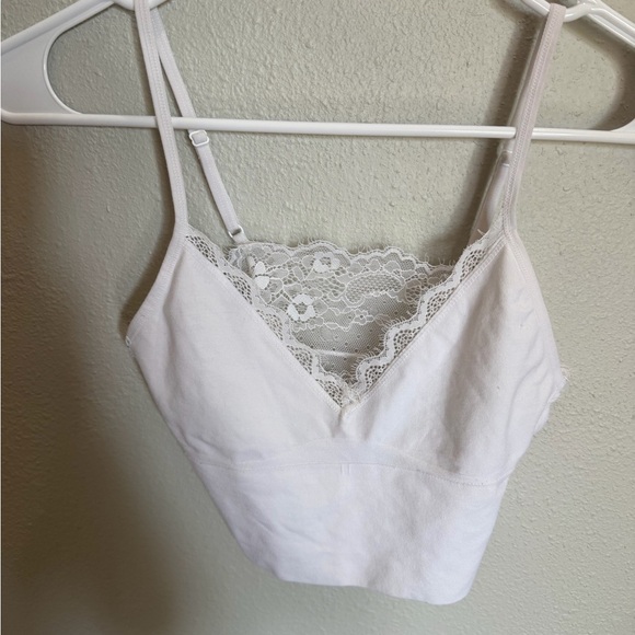 Lace Trim White Bralette Crop Top brand new size small - Picture 2 of 5